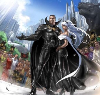 The Black Panther and Storm in Wakanda Kingdom